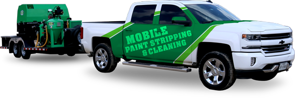 Texas Blast Away wrapped mobile blasting truck and trailer