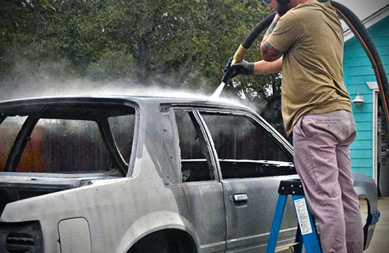 Automotive dustless blasting